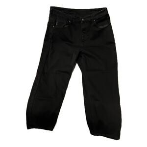 Fashion Denim Baggy Straight Fit Black Jeans Mens 35x28